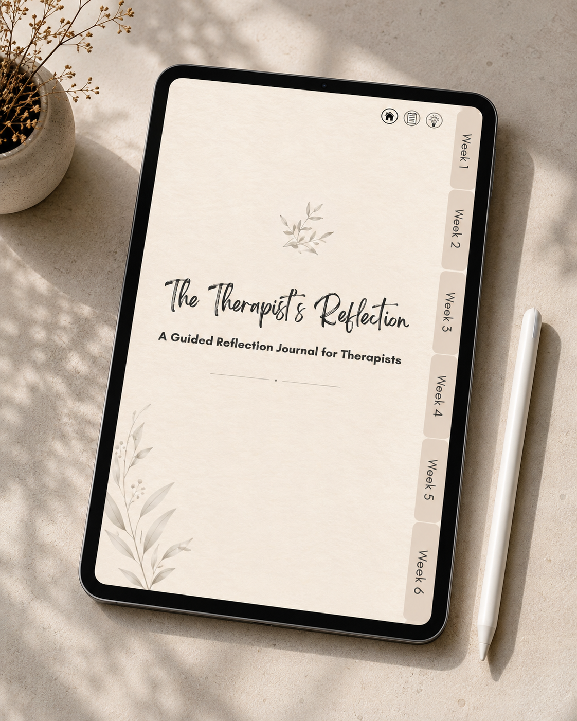 The Therapist’s Reflection | Digital Guided Reflection Journal for Therapists
